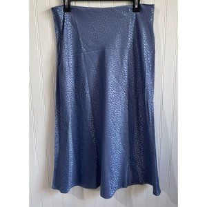 Shein Skirt Womens Large Blue Animal Print‎ Maxi A-Line Side Zip Closure
